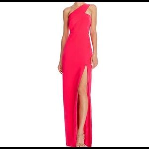 NWT Aidan Mattox One-Shoulder Cutout Gown